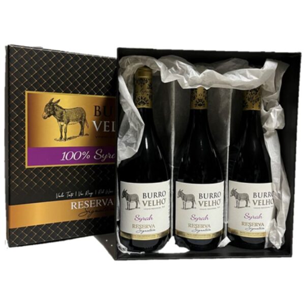 VINHO BURRO VELHO 100% SYRAH RESERVA SIGNATURE TINTO C/CAIXA 3X0,75L - Image 2